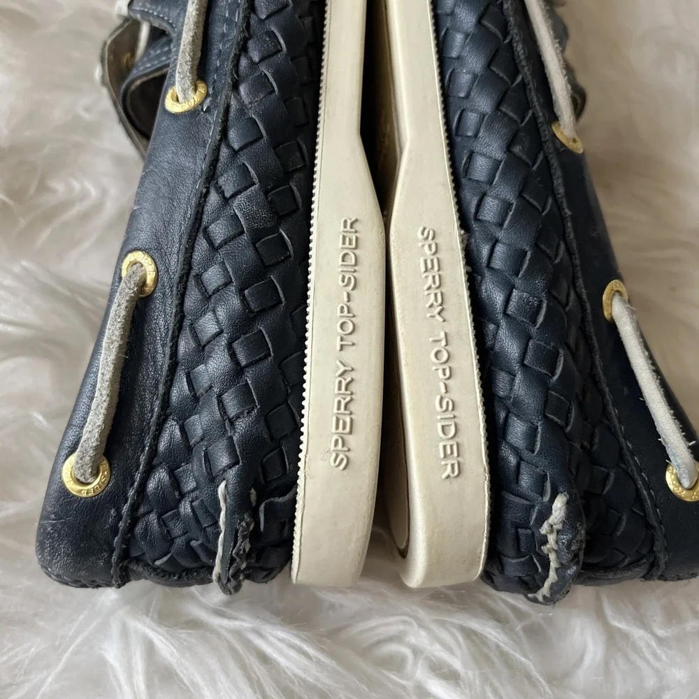 Sperry Top-Sider Blue White‎ Leather Comfort Boat Shoes Women's Size 6.5M - Picture 4 of 14